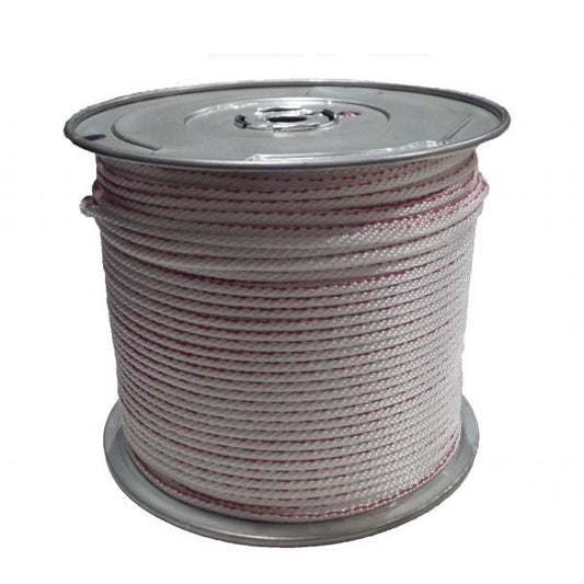Beesley 3/16 inch HIGH TENACITY POLY NO FRAY CORD- RED TRACER